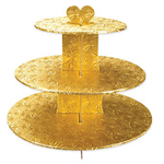 Three-Tier Cupcake Stand with Gold Foil End